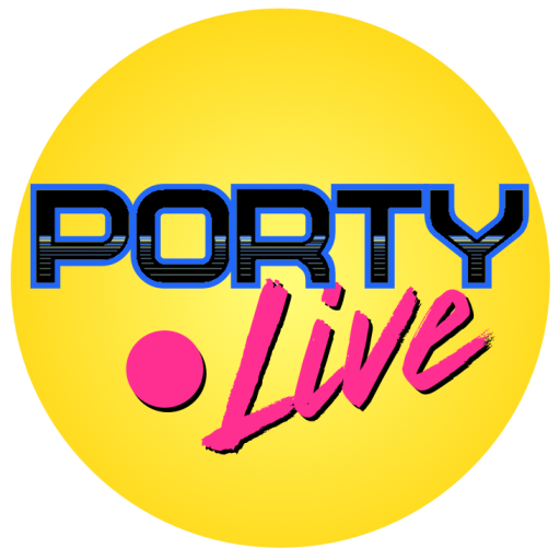 The Porty dot Live logo in yellow