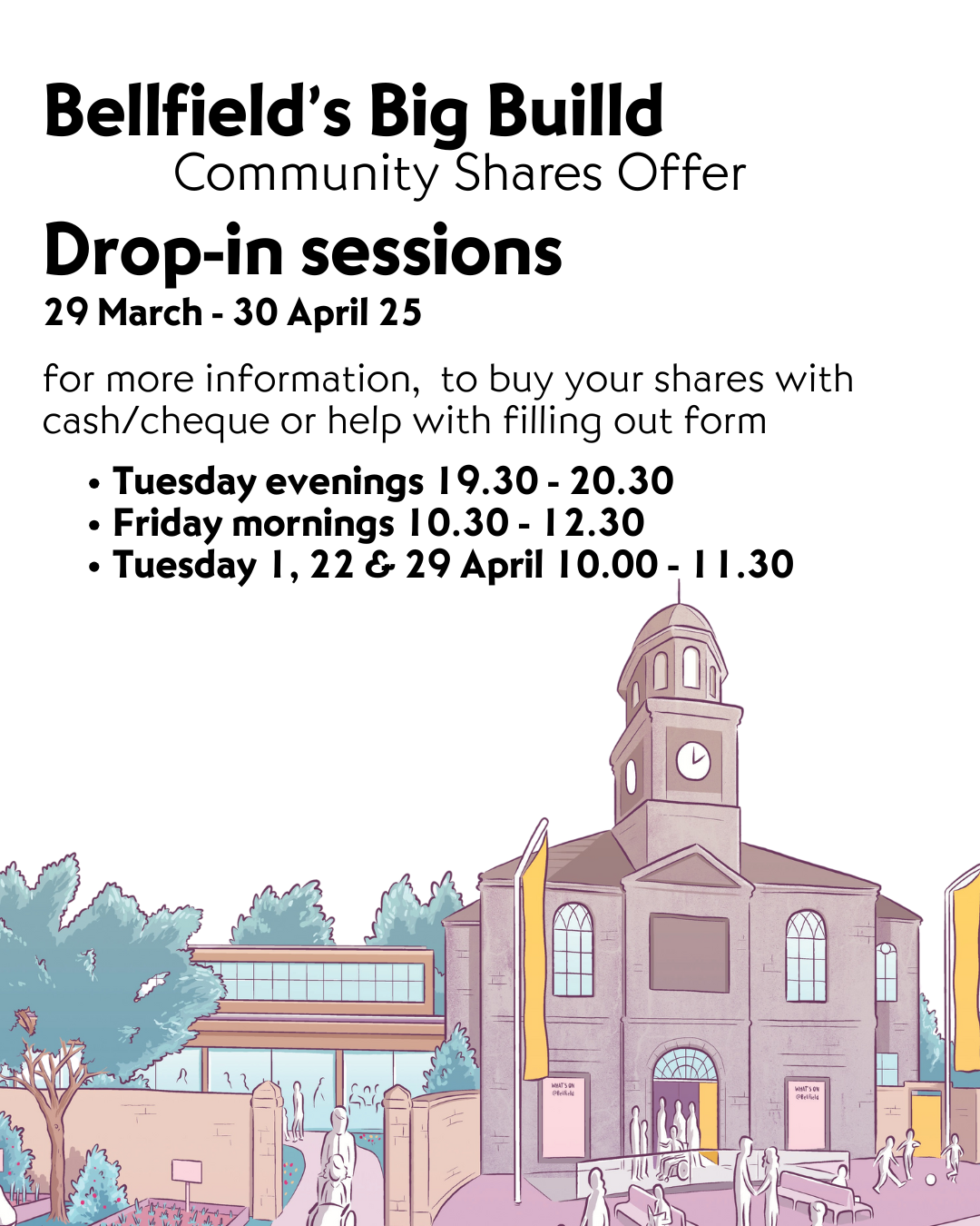 Drop-in sessions for Bellfield's Big Build